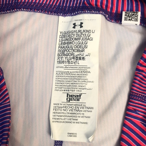 Under Armor Heat Gear Leggings Purple and Pink-Youth Large - Picture 4 of 6